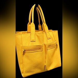 Neiman Marcus Yellow Textured Tote
